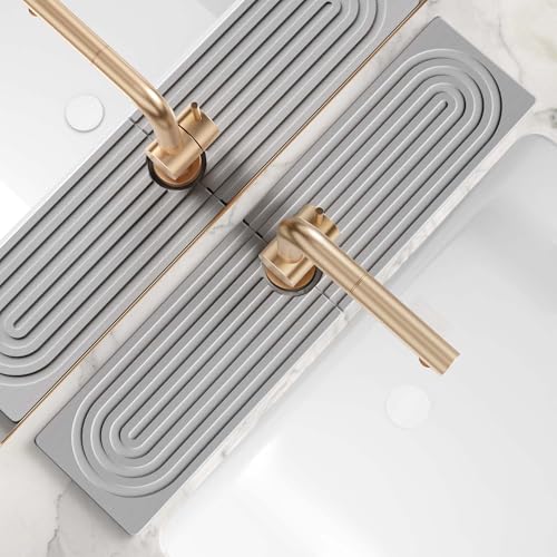Kitchen Faucet Absorbent Mat - Large Diatomaceous Earth Splash Guard for Sink Faucet, Aesthetic Water Absorbing Stone Tray in The Modern Home (Grey, 23.6" x 5.5") - color: Gray, size: 23.6" x 5.5"