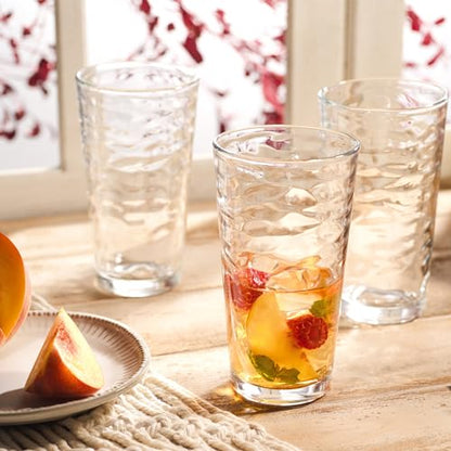 Glaver's Drinking Glasses Set of 4 Highball Glass Cups, 17 Oz. Basic Cooler Glassware, ideal for Water, Juice, Cocktails, Iced Tea and more. Dishwasher Safe. - size: 17 Ounces (4 Count)