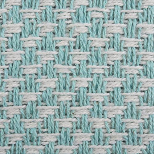 DII Woven Basics Collection 100% Cotton Knit Table Runner, 15x72, Aqua - color: Aqua, size: 15x72"