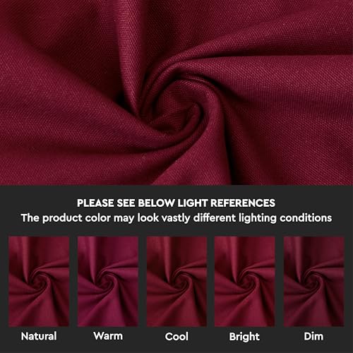 Encasa XO Throw Pillow Covers, Cotton, No Inserts 16"x16" Rich Maroon | Durable Cotton Canvas | Concealed Invisible Zipper | Ideal for DIY & Embroidery | Living Room & Couch | Set of 2 - color: Rich Maroon, size: 16" x 16" (Pack of 2)