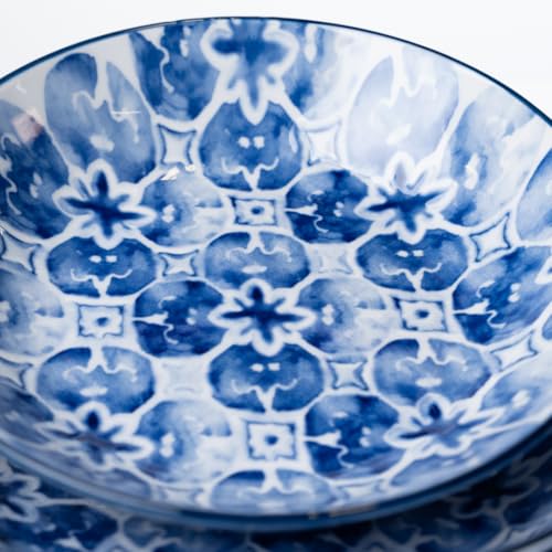 Pasta Bowls Set of 4 – Wide Ceramic Bowls for Pasta, Salads & Noodles | Elegant Serving Bowls for Everyday Use | Microwave & Dishwasher Safe Dinnerware Set