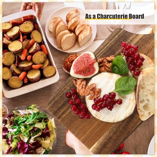 Didaey 6 Pcs Cutting Board Bulk Kitchen Thicken Chopping Platter with Handles Wooden Charcuterie Serving Trays Blank Wood Boards for Engraving Wedding Housewarming(Acacia Wood,11 x 5 Inch) - size: 11 x 5 Inch