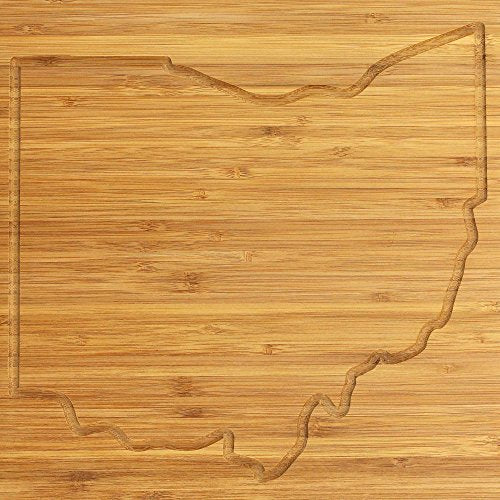 BambooMN Large Ohio Grooved Image Premium Bamboo Cutting Board - 17" x 11.5" x .75" - 2 Pieces - size: 17" x 11.5" (Ohio)