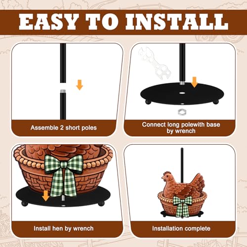Hen Paper Towel Holder Black Metal Paper Towel Holder Large Decorative Tissue Stand Kitchen Decor Accessories for Home Party Bathroom Countertop Dining Table - style: Hen on Nest
