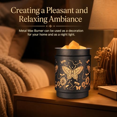 Butterfly Wax Melt Warmer Metal Wax Warmer for Scented Wax | Electric Fragrance Candle Oil Burner 2 in 1 Wax Melts as Gifts for Moms Grandma Women Girls - style: Butterfly