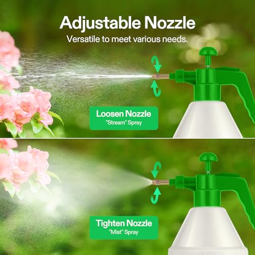 VIVOSUN 50oz Pump Sprayer, Handheld Garden Water Sprayer Bottle | with Adjustable Brass Nozzle, for Spraying Plants, Flowers, Weeds and Cleaning, Green - color: Green, size: 50oz