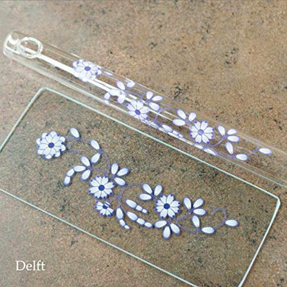 Hall Crystal Flute 22216 - Offset Glass Flute in D - Blue Delft - color: Delft
