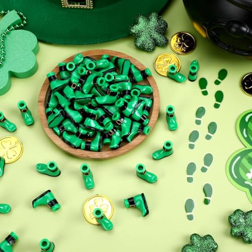 JUNEBRUSHS 50 Pcs St Patrick's Day Mini Resin Shoes for Party Decorations | Exquisite Irish Festival Styling,Premium Sturdy Resin Material,Versatile DIY Craft Supplies,Wonderful Party and Event Decor - style: St Patrick's Day Style