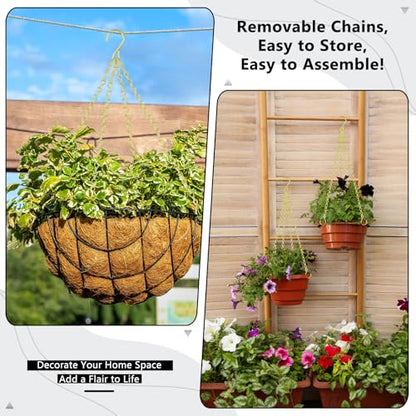 garini 3 Pack, 23 Inch Hanging Baskets Chain, Gold Hanging Chains with Hooks Flower Pot Chain Replacement Plant Hangers for Planters, Bird Feeders and Lanterns - color: Gold, size: 3P