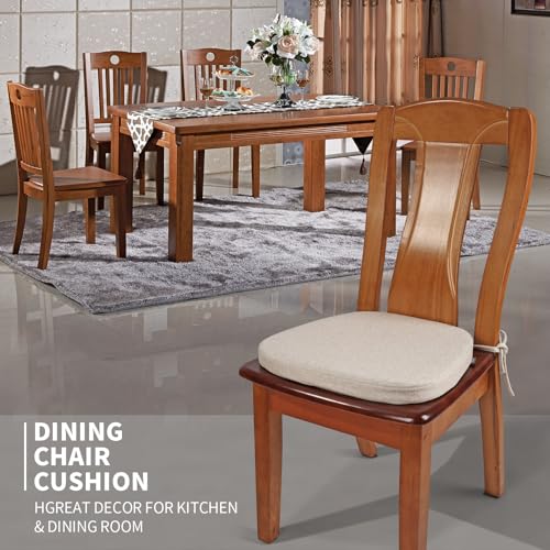 SINOSSO 1 Pack Memory Foam Chair Cushions for Dining Chair, Friendly Woven Fabric 16" U-Shape Comfortable Kitchen Chair Pad, Removable Slip Resistant Seat Cushion (1 Piece, Oatmeal Beige) - color: Oatmeal Beige