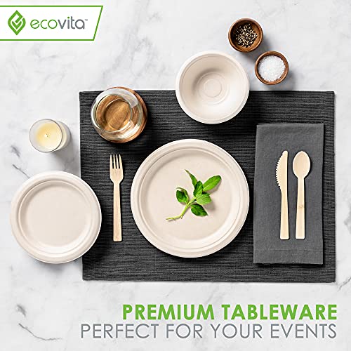 100% Bamboo Forks Spoons Knives Cutlery Combo Set - 380 Large Compostable Disposable Utensils (7 in.) Eco Friendly Durable and Tree Free Alternative to Wooden Silverware with Convenient Tray