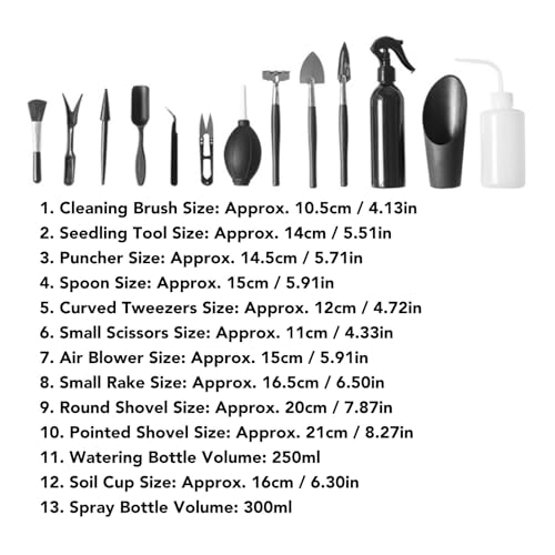 Haofy Tools Set Garden 23pcs Miniature Transplanting for Bonsai Plant Indoor Care Stainless Steel Heads Repotting Kit with Spray Bottle Mats Mini Gardening Tool
