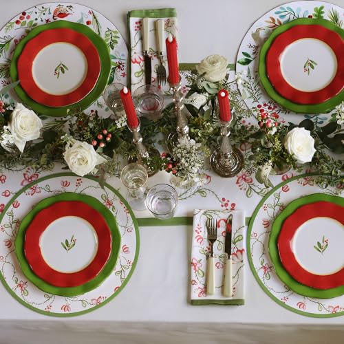 Beatriz Ball VIDA Holly 9" Salad Plate Set of 4 (Red and White) - style: VIDA Holly 9" Salad Plate Set of 4 (Red and White)