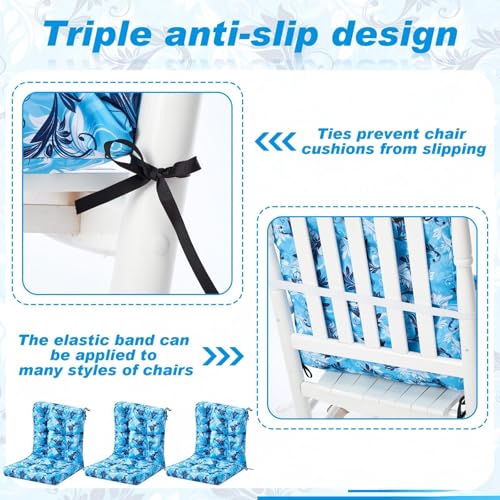 Hoteam 4 Set Outdoor Patio Chair Cushions 20 x 42 in Deep Seat Waterproof Patio Cushions Set for Furniture Replacement Removable Seat and Back (Paisley) - style: Paisley