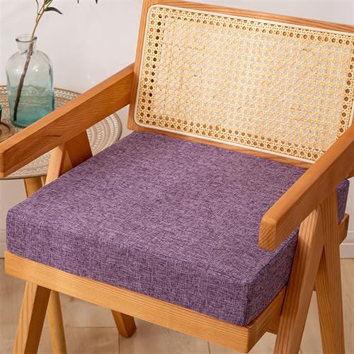 Reyox Recliner Cushion for Armchair 2" Thick Purple 16" x 16" | Removable Cotton Linen Cover, Non Slip Square Chair Cushion, Thicken Foam Chair Pads for Long Sitting - color: 2" Thick Purple, size: 16" x 16"