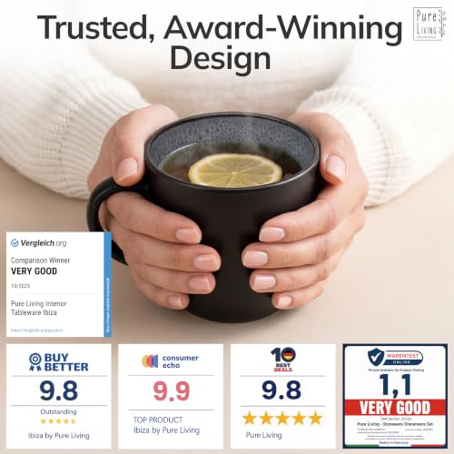 Large Stoneware Coffee Mugs Set of 4, 15.6 oz Coffee Cups with Reactive Glaze, Lead-Free, Dishwasher & Microwave Safe, Stain Resistant for Cocoa, Latte, Cappuccino & Tea, Dark Gray - color: Dark Gray, size: Mugs (4x)