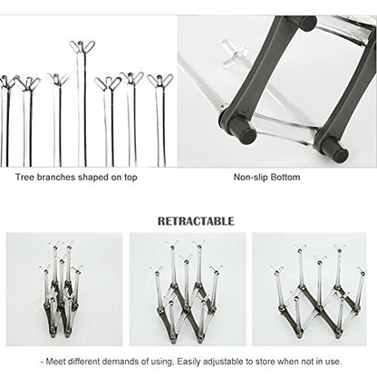Marbrasse Retractable Cup Drying Rack, Drinking Glass and Sports Bottle Drainer Stand, Plastic Bag Dryer with Non-Slip Bottom for Kitchen Countertop, 2p - color: 2p