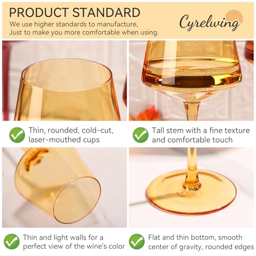 Venus Wine Glasses Set of 6-18oz【Hand Blown】 Crystal Melanin Wine Glasses with Stem- Wedding gift set for wine lovers Red White Wine Dinner - color: Venus