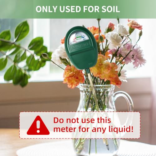 Soil Moisture Meter for Plants, Adjustable Reading Head, 7" Long Probe Plant Humidity Sensor Soil Hygrometer for Indoor Outdoor Plant Care,No Battery Needed