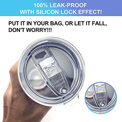 2 Replacement Lids for 20oz Stainless Steel Tumbler Lids-Replaces Only Covers With a Top Diameter of 3.4 inches（Bottom Diameter of 3.23 inches） - color: 20OZ Seal (2 Transparent)