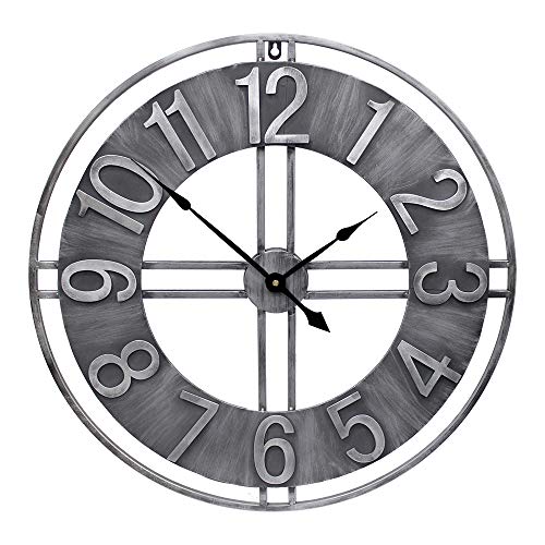 24 inch Large Wall Clock Decorative Metal Retro Oversized Clocks Decor for Home Farmhouse Living Room - size: 24 inch