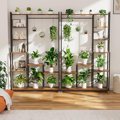 CODACE Plant Stand Indoor with Grow Light - 71 Inches Tall Plant Shelf | 8 Tiered Large Metal Plant Stand, Square Stand Plant Stand Display Shelf for Corner, Living Room, Balcony, Garden