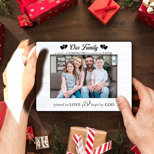 YSTEP Family Photo Frames - Wooden 4x6 Picture Frame for Desk Display - Our Family: A Circle of Strength - style: Style 1