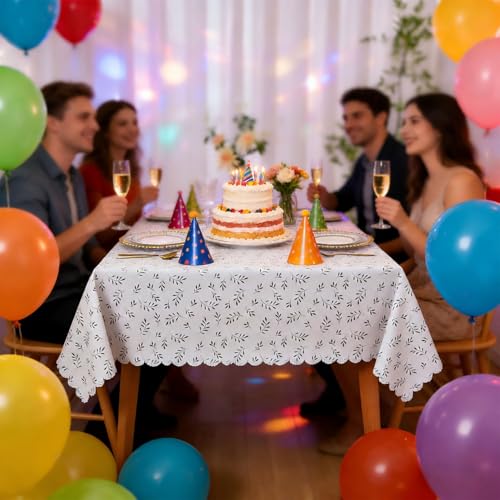 MeritMode PVC Tablecloth 54x72, Waterproof Rectangular Table Cover | Vinyl Surface, Polyester Backing, Yarn Texture, Wipeable, Oil-Proof, Kitchen, Dining Room, Daily Meals - size: 72" x 54" (Rectangular)