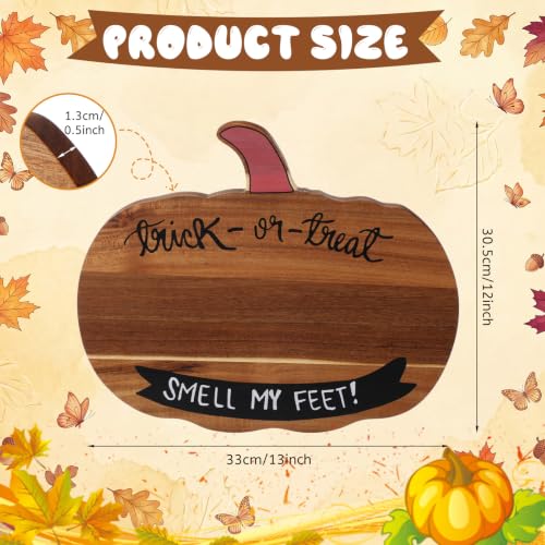 Baby First Halloween DIY Pumpkin Cutting Board | Trick or Treat Smell My Feet Halloween Footprint DIY Tray Ghost Footprint Pumpkin Cutting Board with 12 Color Paints Brushes - style: Halloween Ghosty Toes