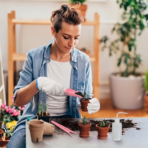 13 Pcs Succulent Care Tools, Mini Garden Transplanting Tool Set | Ideal for Succulent Planting, Miniature Gardening and Indoor Bonsai Care, Pink - style: Pink
