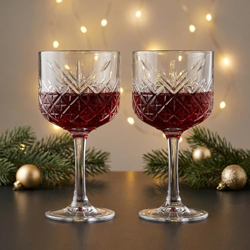Extra Large Vintage Coupe Glass Set of 2, Crystal Design Cocktail Glasses, Long Stem Martini Margarita Champagne Wine Goblet, Elegant Barware for Home & Parties (16.9oz/500ml) (Queen Set of 2)