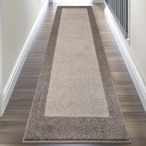 Runner Rug 24" x 96" for Kitchen, Floor, Hallway, Roll Packing | Non Slip, Machine Washable, Dirt trapping, Absorbent, Quick Drying, for Entryway, Bedroom, Bathroom, Door - color: Beige, size: 24" X 96"