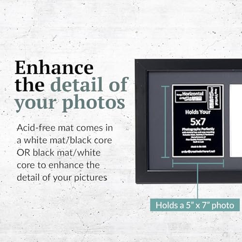 Creative Letter Art - 5 Opening 5x7 Black Picture Frame with 10x32-inch Black Mat Collage including Full Strength Glass, Alphabet Photography - color: 5 opening, size: Black w/ Black