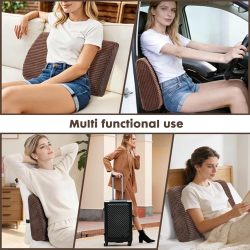 Large Lumbar Cushion Lumbar Support Pillow, Ergonomic Lumbar Pillow with Machine Washable, Help Relieve Pain of Back, Lumbar, Tailbone and Sciatic Nerve Support. (Brown) - color: Brown