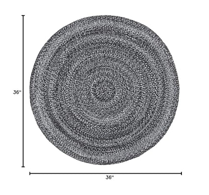 SAFAVIEH Cape Cod Collection Area Rug - 3' Round, Charcoal, Handmade Braided, Ideal for High Traffic Areas in Living Room, Bedroom (CAP224H) - color: Charcoal, size: 3' (Round)