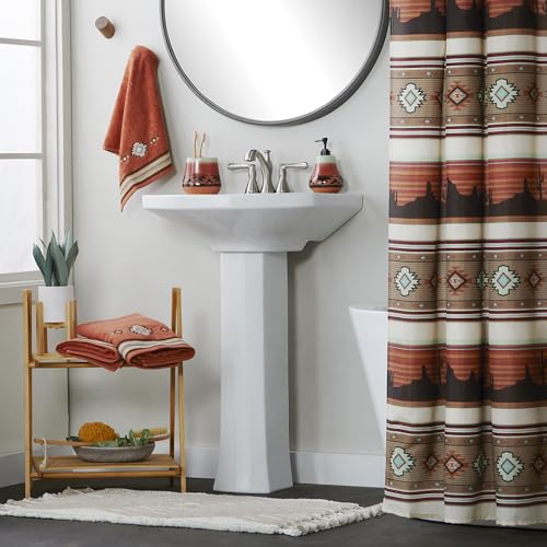 SKL Home Southwest Sunset 100% Cotton Premium Bath Towel, 470 GSM, Embroidered, Soft & Absorbent, Rust - color: Southwest Sunset, style: Bath Towel