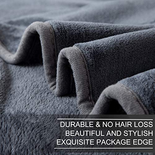 Richave Fleece Blanket Twin/Twin XL Lightweight Extra Long Throw for The Bed Warm Sofa Blanket 66" x 90"(Dark Grey Twin) - color: Dark Grey, size: Twin (90-Inch-by-66-Inch)