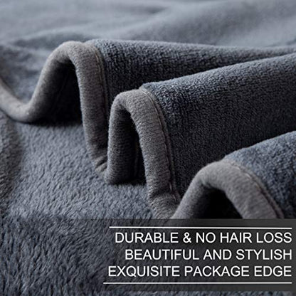 Richave Fleece Blanket Twin/Twin XL Lightweight Extra Long Throw for The Bed Warm Sofa Blanket 66" x 90"(Dark Grey Twin) - color: Dark Grey, size: Twin (90-Inch-by-66-Inch)