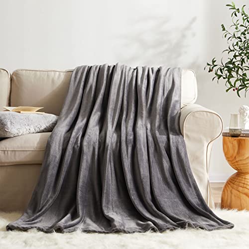 KMUSET Fleece Blanket Twin Size Dark Grey Lightweight Throw Blanket Super Soft Cozy Microfiber Blanket Factory Shop - color: Dark Grey, size: Twin(60"x80")