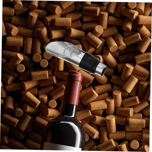 STOBAZA Elegant Wine Accessories Kit Bottle Opener Pourer Stopper Set Made of Stainless Steel for Gifting
