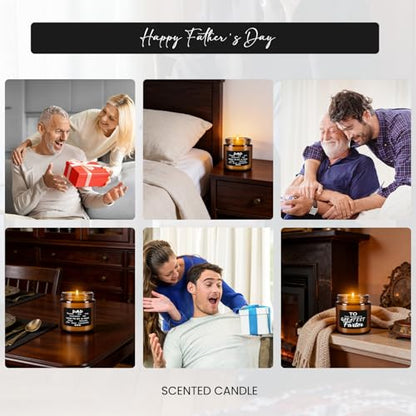 12-Pack Amber Jar Father's Day,Scented Candles, Gift for Dad 3.5oz, Natural Soy Wax and Premium Essential Oils. Ideal for Study Home & Office Aromatherapy. - color: 12Pack-Brown