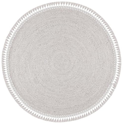 SAFAVIEH Sahara Collection Area Rug - 5' Round, Beige, Handmade Boho Tassel, Ideal for High Traffic Areas in Living Room, Bedroom (SAH490A) - color: Beige, size: 5' (Round)