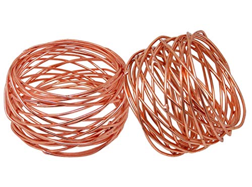 ITOS365 Handmade Round Mesh Napkin Rings Holder for Dinning Table Parties Everyday, Set of 12 - color: Copper