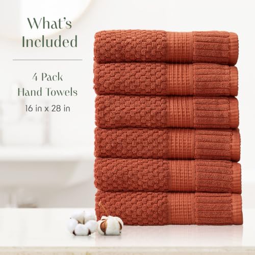 6 Pack 100% Cotton Hand Towels | Clay Towels | Oeko‑TEX Standard 100 | Soft & Absorbent, Quick‑Dry | Trinity Collection - Baked Clay - color: Baked Clay, size: Hand Towels (6 Pack)