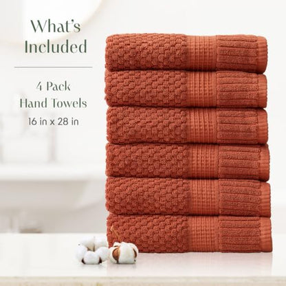 6 Pack 100% Cotton Hand Towels | Clay Towels | Oeko‑TEX Standard 100 | Soft & Absorbent, Quick‑Dry | Trinity Collection - Baked Clay - color: Baked Clay, size: Hand Towels (6 Pack)