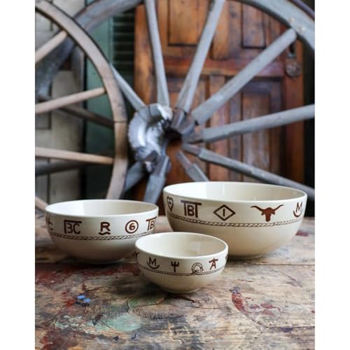 Branded 3 pc Ceramic ern Serving and Mixing Bowl Set