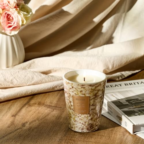 M&SENSE Lemon Vanilla Scented Soy Candle, 3 Wick Highly Scented 14.1 Oz 75H, Aromatherapy Christmas Gift for Women and Men - color: Sugared Lemon Zest, size: Medium