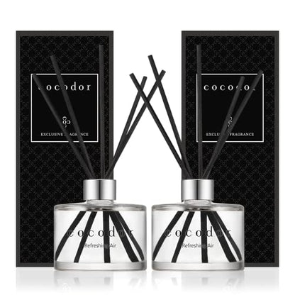 COCODOR Signature Reed Diffuser Set/Refreshing Air / 6.7oz /2 Pack/Home Fragrance Diffuser, Oil Scent Diffuser for Bathroom Shelf Decor - size: 6.7Ounce/2Pack