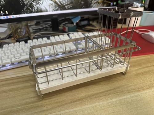 Kitchen Sink Organizer, Large Sink Caddy with Drain Tray, Stainless Steel Sponge Holder, Dish Cloth Rack, Brush Holder, Rustproof Countertop Kitchen Organizer