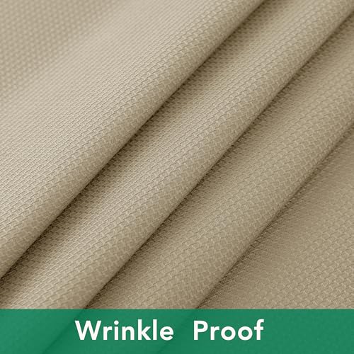 Biscaynebay Textured Fabric Round Tablecloths 70", Natural Water Resistant Table Cloth Circle Folding Table Covers for Dining, Kitchen, Wedding, Parties etc. Machine Washable - color: Natural, size: 70" (Round)